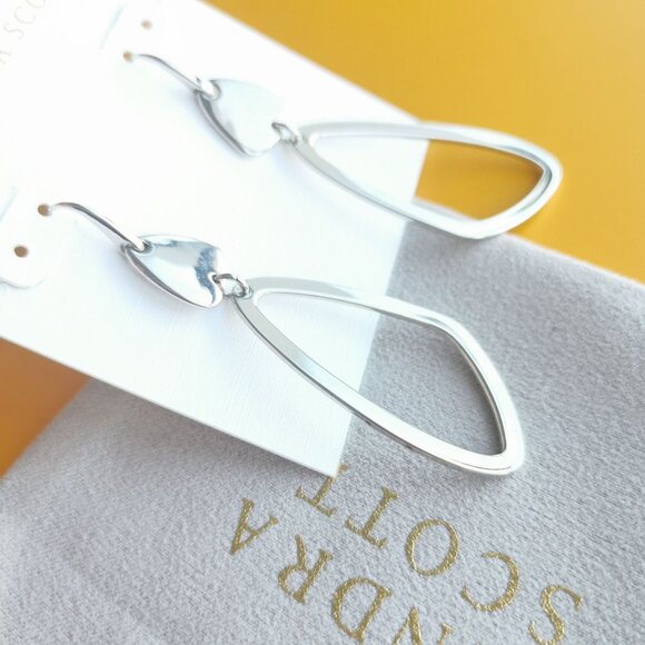 Kendra Scott Kira Silver Drop Earrings - Picture 2 of 3